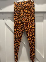 Lularoe Llr Tall&amp;Curvy 2 Leggings Yellow And Orange Cheetah Print #685 - £31.91 GBP