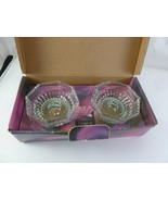 Elegance Candle Holders Votive Taper Crystal Octagon Ribbed sides Set of... - $17.47 CAD