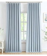 2 Dusty  Blue 108&quot;x40&quot; Bailey Pinch Pleated Full Blackout Curtains With ... - £25.13 GBP