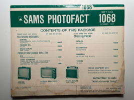 SAMS PHOTOFACT FOLDER SET NO. 1068 DECEMBER 1969 MANUAL SCHEMATICS - $4.95