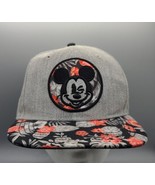 Disney Mickey Mouse Snapback Baseball Cap Floral Embroidered Men&#39;s Hawai... - $24.70 CAD