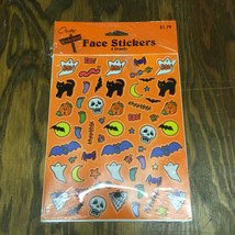 Vintage Carlton cards face stickers small size Halloween stickers costum... - $19.75