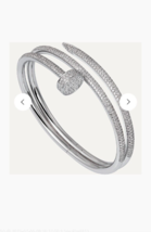 Personnalisé Rond Imitation Diamant Bracelet 14K Plaqué or Blanc - £189.00 GBP