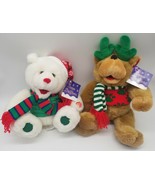 Two(2) Coynes Christmas Snow Drifters Polar Bear &amp; Reindeer Bear that Pl... - £31.31 GBP