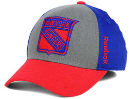 New York Rangers Reebok M435Z NHL TNT Flex Stretch Fit Hockey Cap Hat - £17.37 GBP