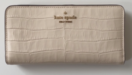 Kate Spade Darcy Croc Embossed Leather Large Slim Bifold Wallet Bare - £115.88 GBP