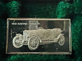 Franklin Mint Silver Bar Mini Ingot 1975 Centennial Car 1910 Austro Daimler vtg - £14.43 GBP