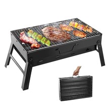 BBQ Barbecue Grill Large Folding Portable Charcoal Stove Camping Garden Outdoor - £42.71 GBP