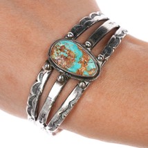 6 3/8&quot; 30&#39;s-40&#39;s Navajo silver and turquoise cuff bracelet - $495.00