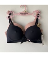 Juicy Couture Bras Sexy Push Up Nipple Detail Taupe &amp; Black 2 Bras 34 B Set - $47.51 CAD