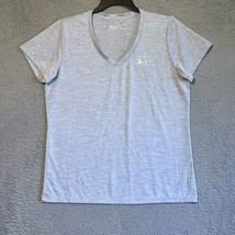 Under Armour Womens Blue Twist Tech V Neck T Shirt Size L - $10.89