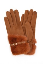   Faux Fur And Strap Cuff Smart Touch Gloves. - $25.75