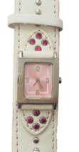 Girl Pink Faced Gem Strap Wrist Watch vtd - $8.68