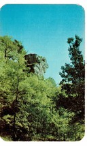 vintage 1963 Indian Head rock Palisades State Park Savanana Illinois Postcard - £3.86 GBP