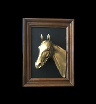 1960&#39;s 3D Framed Beautiful Brass Horse Coming Out Atcha - £67.94 GBP
