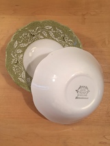 Set of 2 vintage 60s J & G Meakin Renaissance (green) pattern  6 1/4" bowls image 6