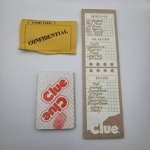 1972 Clue Game Replacement Pieces Cards Envelope Notepads Long Original Weapons - £6.85 GBP