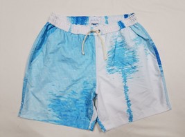 M- 5.5&quot; Blue Sky Inn PREMIUM BOTTOMS White ABSTRACT Swim Trunks Shorts 2... - £60.76 GBP