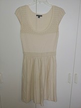 AMERICAN EAGLE OUTFITTERS LADIES IVORY KNIT CAP SLEEVE DRESS-S-BARELY WO... - $8.59