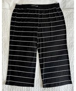 Susan Graver Black and White Striped Knit Pull on Pants Size 2XP - €16,29 EUR