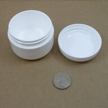 12 White 1.7 Oz Plastic Cosmetic Double Wall Cream Empty Dome Jars Conta... - £25.16 GBP