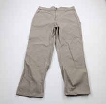 Vintage Carhartt Mens 40x32 Distressed Spell Out Wide Leg Canvas Pants Gray - £38.75 GBP