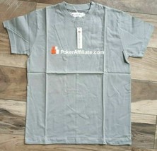 PokerAffiliate.com Men&#39;s T-Shirt Logo On Upper Chest Short Sleeve Gray S... - £10.95 GBP