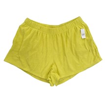 NEW Gap Womens Shorts Large Neon Yellow Terrycloth Cotton Polyester Pull On - $8.99