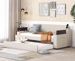 Twin Size Upholstery Daybed With Trundle, Daybed Sofa Bed Frame With Sto... - $697.99