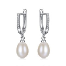 Natural Pearl 925 Sterling Silver Ear Clips - £15.80 GBP
