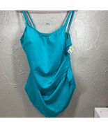 NWT Cole of California Blue Ruched Front Lined Retro One-Piece Swimsuit ... - $54.95