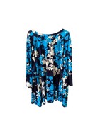 Jessica London Long Sleeve Womens Size 38 40 Dress Knitt Blue Floral Kne... - £23.18 GBP