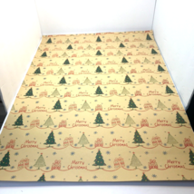 Christmas Wrapping Paper Festive Design Kraft Paper Old Vintage Style Sh... - $24.74