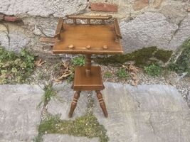 Wood phone stand, vintage 1950's wood phone stand table, Art Deco furniture - $150.00