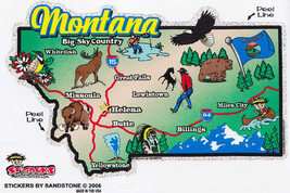 Montana State Map Die Cut Sticker - $5.16