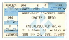 Grateful Dead Concert Ticket Stub March 24 1991 Albany New York - £27.39 GBP