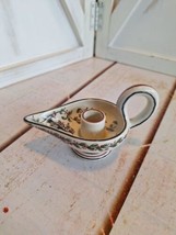 Portugal Hand Painted and Signed Aladdin Lamp style Ceramic Candle Holder - £10.19 GBP
