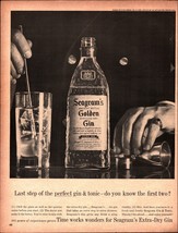 Vintage 1960 Seagrams Extra Dry Gin Print Ad Time works wonders nostalgic c5 - £19.27 GBP