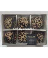 Rachel Zoe Leopard Print Beaded Velvet Black Bow Gold Christmas Ornaments - $708.99 MXN