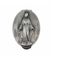 1 3/4TH Oval Antique Pewter Miraculous Visor Clip - £20.29 GBP