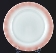 2 Hazel Atlas Ripple Crinoline 9&quot; Dinner Plates Pink Pie Crust Rim - £14.43 GBP