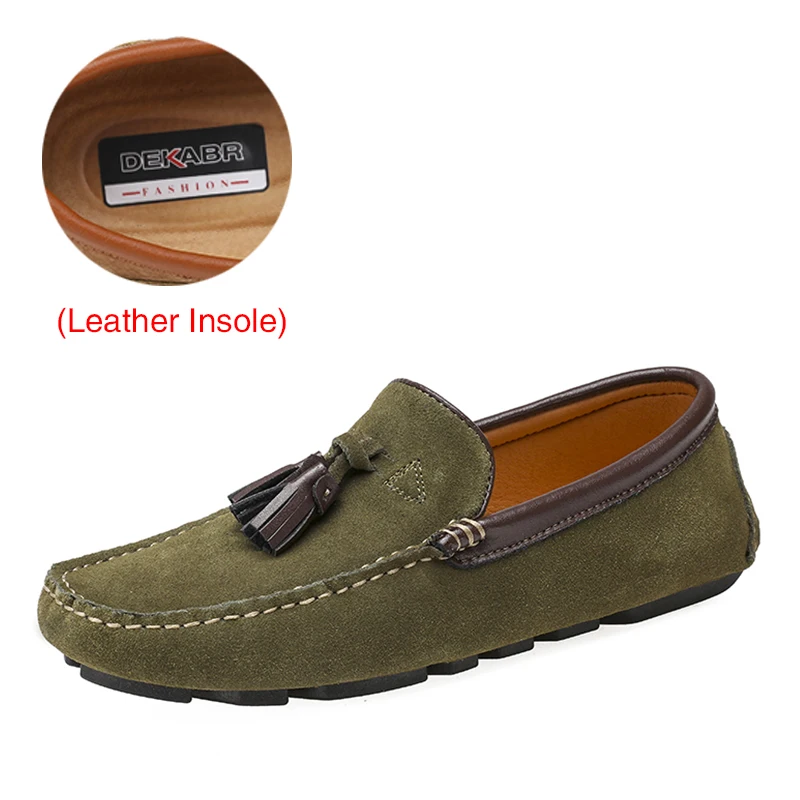Genuine Leather Men Shoes Spring Fashion Leather Men Loafers Flats New High Qual - £40.94 GBP