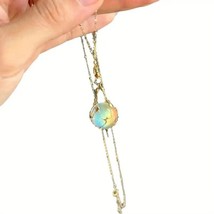 Galaxy Opal Orb Pendant Necklace – Gold Celestial Chain with Star Accents  - $15.00