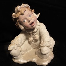 Ceramic Child Angel fairy wings off-white stars  Approx 5&quot; x 4&quot; x 4&quot; PET... - $7.97