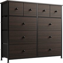 Reahome 10 Drawer Dresser For Bedroom Faux Leather Chest Of Drawers Fabric - £91.02 GBP