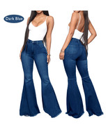 Danica Womens Retro High Rise Trumpet Flare Stretchy Denim Trousers Pants - €26,19 EUR