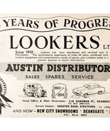 1954 Lookers Limited Austin Car Dealership Advertisement Automobilia E89H - $372.59 MXN
