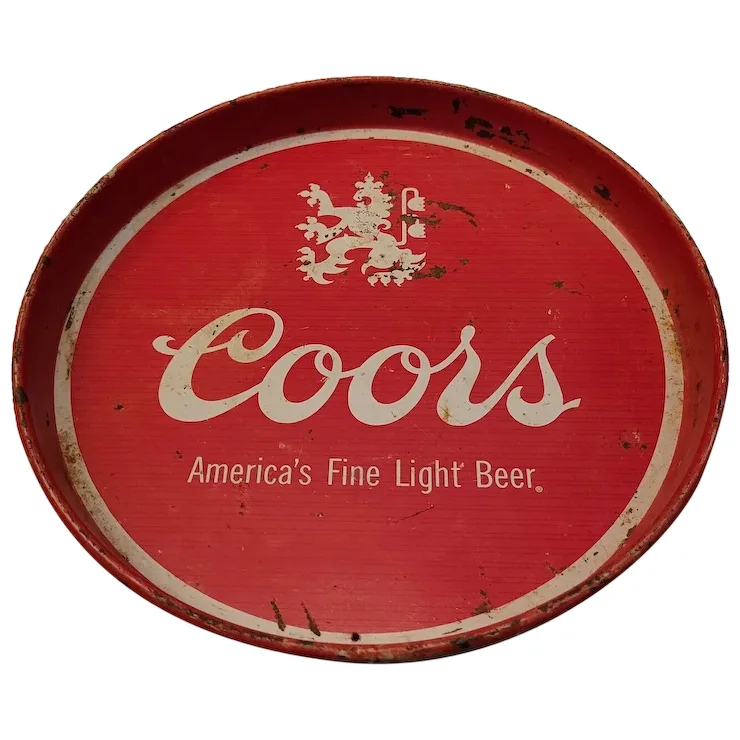 Vintage Coors Beer Metal Serving Tray 12&quot;  Well used - £61.01 GBP