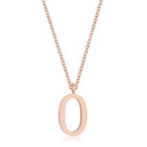 Elaina Rose Gold Stainless Steel O Initial Necklace - $25.49