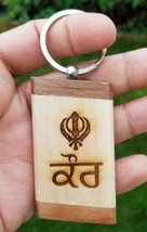 Sikh Punjabi Word Kaur Khanda Singh Kaur Khalsa Wood Key Chain Key Ring ... - £7.13 GBP